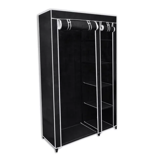 Roupeiro Dobrável Preto 110 x 45 x 175 cm