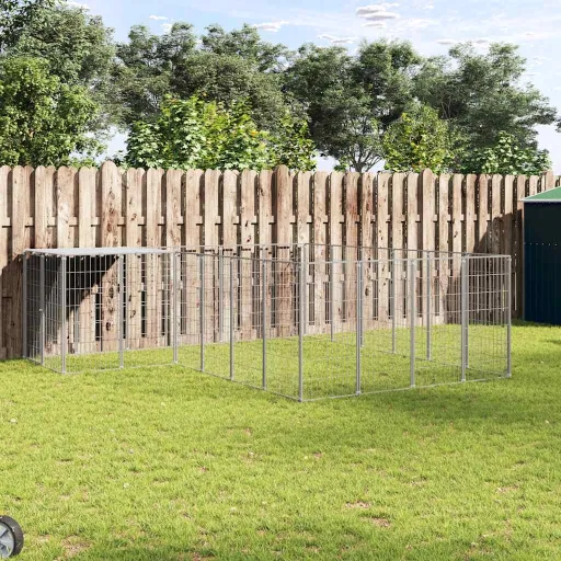 Canil 8,47 m² Aço Prateado