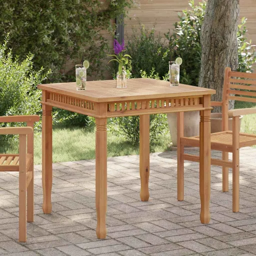 Mesa de Jantar para Jardim 80x80x80 cm Madeira de Teca Maciça