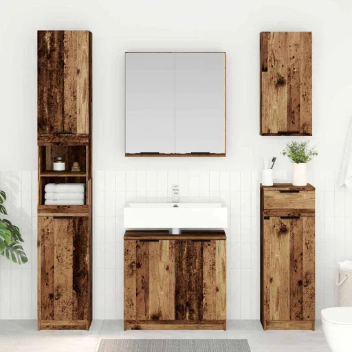Conjunto de Armários para Banheiro   Madeira Antiga (3 pcs)