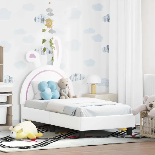 Estrutura de Cama para Criança com Cabeceira Branco 70 x 140 cm