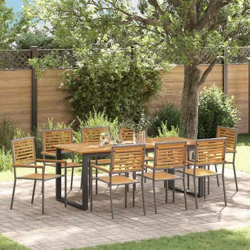Conjunto de Jantar para Jardim   Cinzeto (9 pcs)