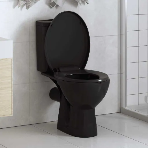 Tampo de Sanita Fecho Suave com Design Remoção Rápida Preto