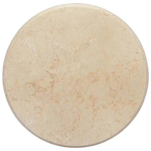 Tampo de Mesa Ø50x2,5 cm Mármore Cor Creme