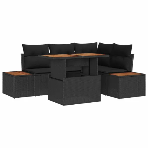 Conjunto de Jantar para Jardim   Preto e Marrom (5 pcs)