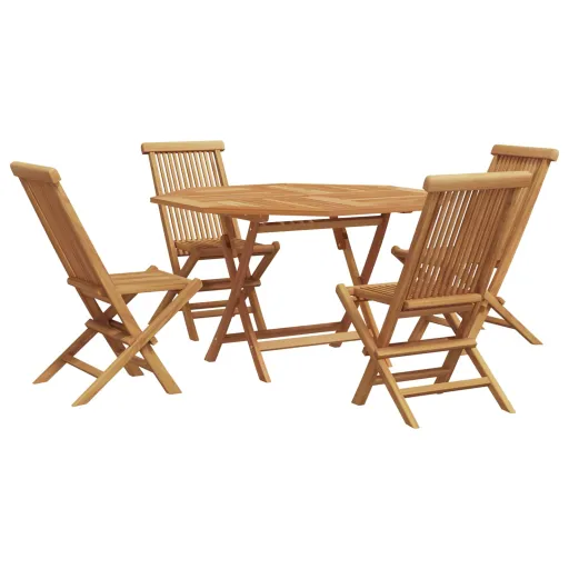 Conjunto de Jantar para Jardim   Castanho (5 pcs)