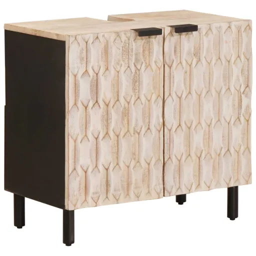 Armário para Pia de Banheiro com Porta Branco 62 x 33 x 58 cm