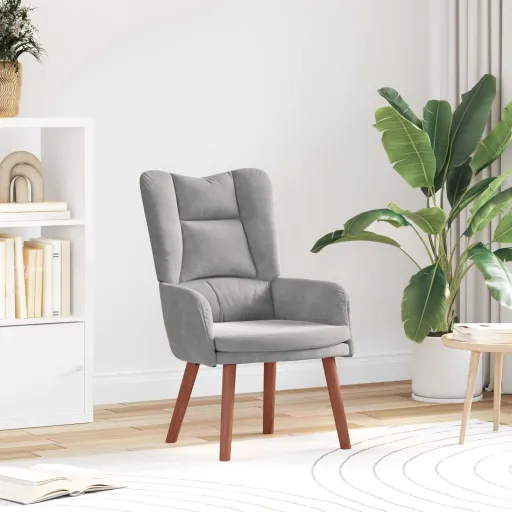 Poltrona Cinzento-Claro 63 x 67 x 94 cm Veludo