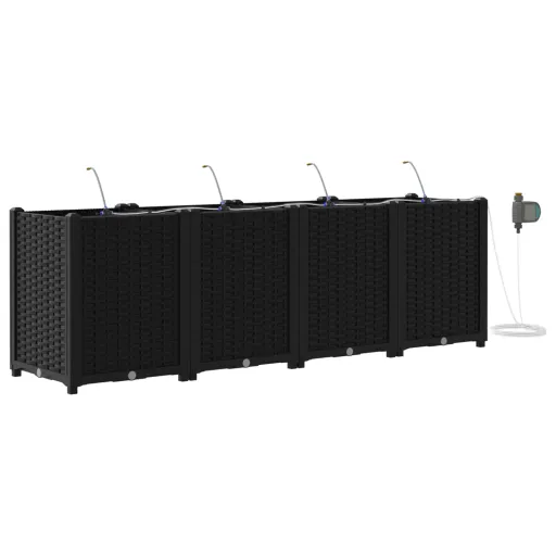 Vaso de Jardim   Preto 160 x 40 x 53 cm Aço (4 pcs)