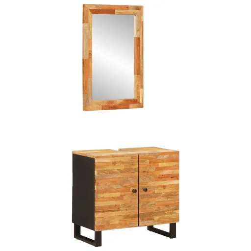 Conjuntos de Banheiro   Natural Madeira de Manga Maciça (2 pcs)