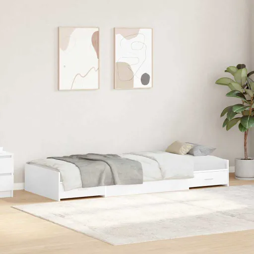 Estrutura da Cama Branco 100 x 200 cm Madeira Processada