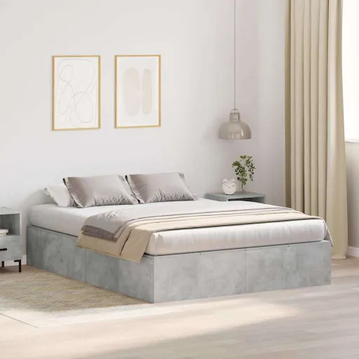 Estrado de Cama com Arrumação Cinzento 140 x 200 cm