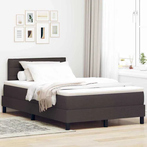 Cama Box com Colchão Marrom Escuro 120 x 190 cm Tecido