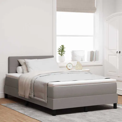 Cama Box com Colchão Cinzento-Acastanhado 120 x 190 cm Tecido