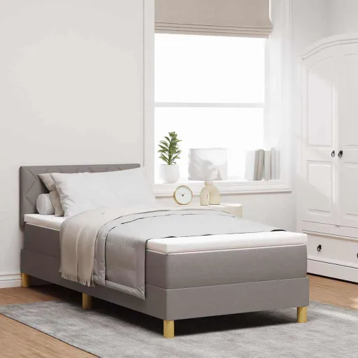 Cama Box com Colchão Cinzento-Acastanhado 90 x 190 cm Tecido