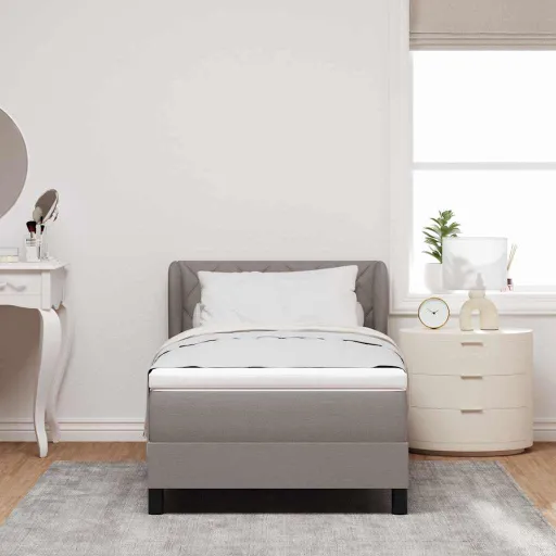 Cama Box com Colchão Cinzento-Acastanhado 90 x 190 cm Tecido