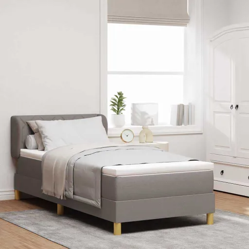 Cama Box com Colchão Cinzento-Acastanhado 90 x 190 cm Tecido