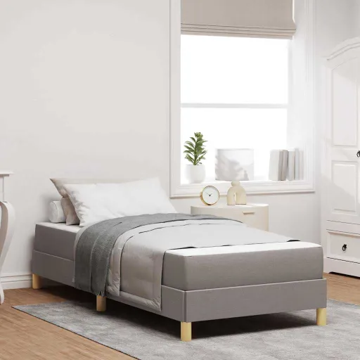 Cama Box com Colchão Cinzento-Acastanhado 90 x 190 cm Tecido