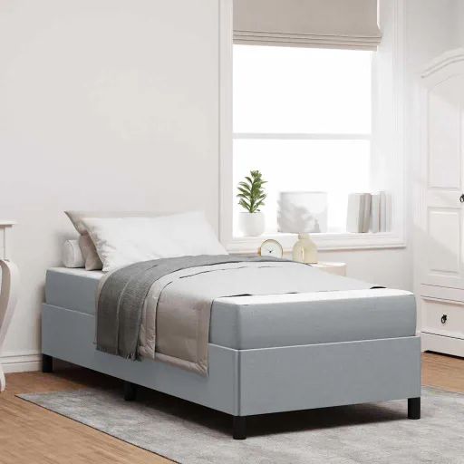Cama Box Cinzento-Claro 80 x 200 cm Tecido