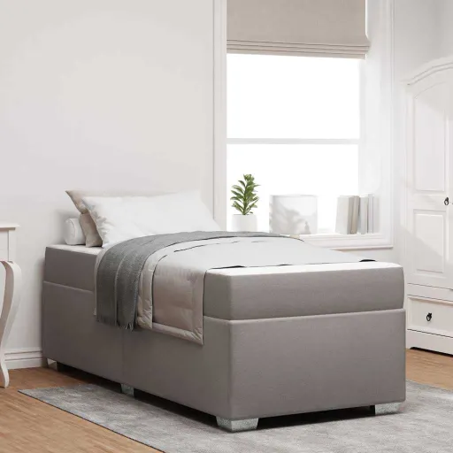 Estrutura da Cama Cinzento-Acastanhado 80 x 200 cm Tecido