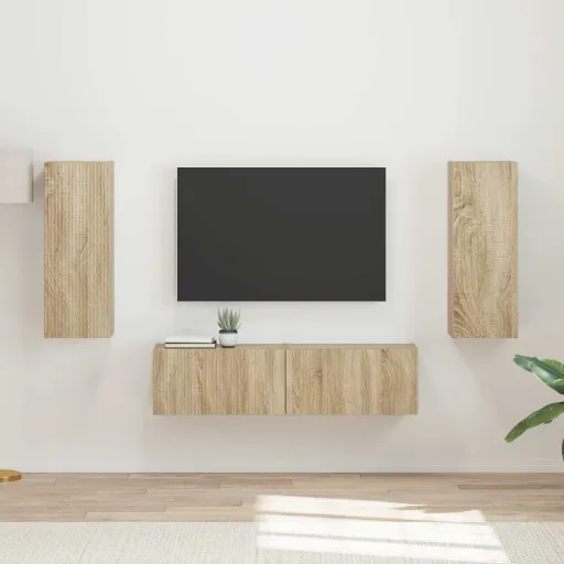 Conjunto de Móvel de TV Montado na Parede   Carvalho Sonoma (2 pcs)