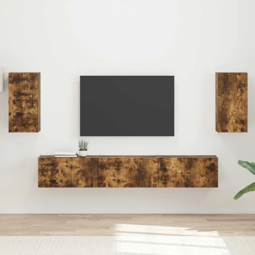 Conjunto de Móvel de TV   Carvalho Defumado (5 pcs)