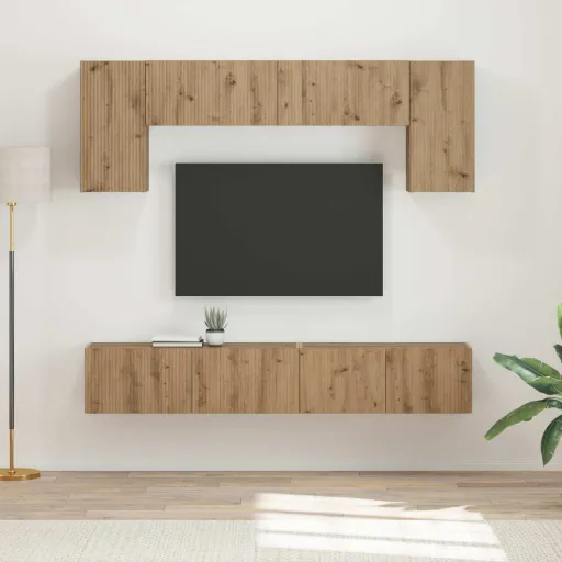 Conjunto de Móvel de TV   Carvalho Defumado (4 pcs)
