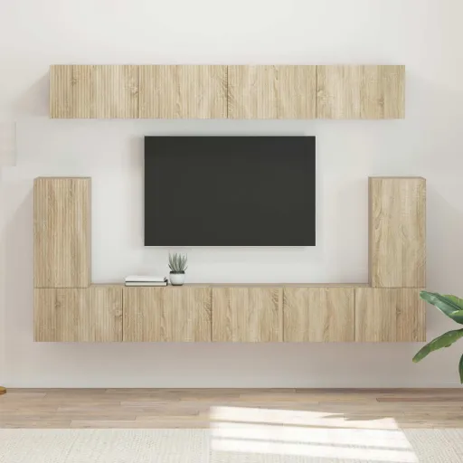 Conjunto de Móvel de TV Montado na Parede   Carvalho Sonoma (5 pcs)