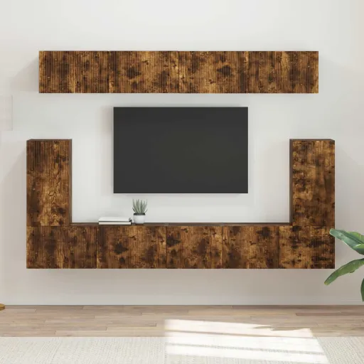 Conjunto de Móvel de TV   Carvalho Defumado (5 pcs)
