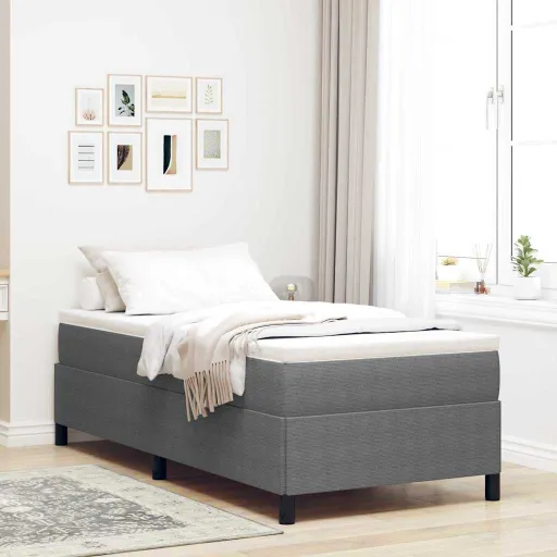 Cama Box Cinzento-Claro 80 x 200 cm Veludo