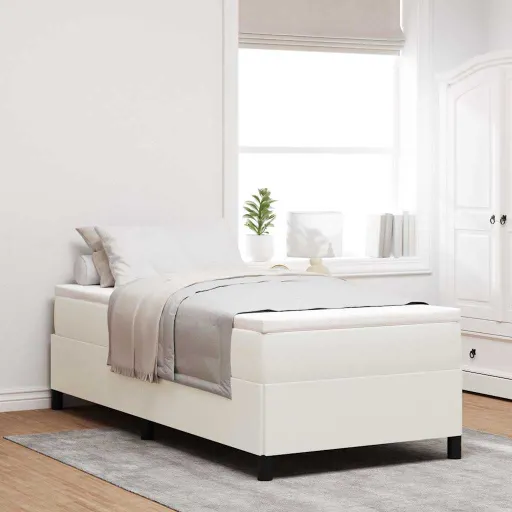 Cama Box Creme 80 x 200 cm Veludo