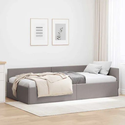 Estrutura de Cama de Canto Cinzento-Acastanhado 90 cm x 200 cm
