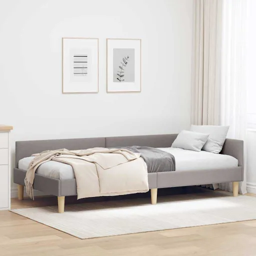 Estrutura de Cama de Canto Cinzento-Acastanhado 90 x 190 cm
