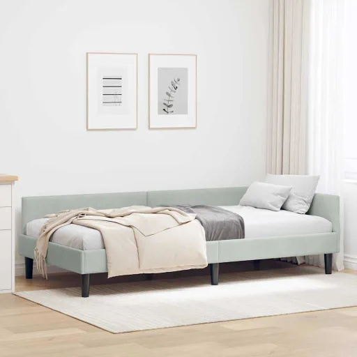 Estrutura de Cama de Canto Cinzento-Claro 80 cm x 200 cm