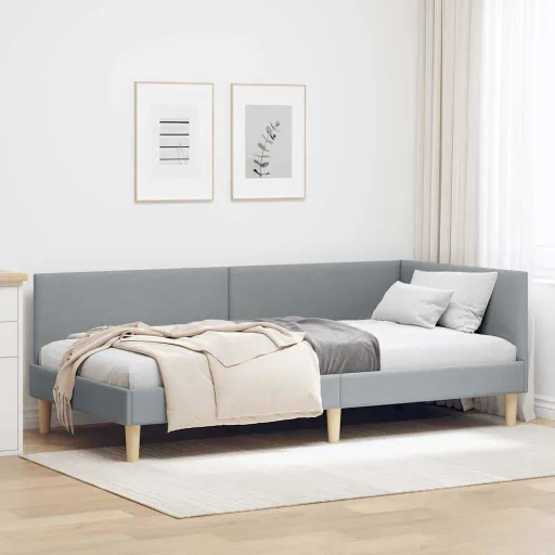 Estrutura de Cama de Canto Cinzento-Claro 80 cm x 200 cm
