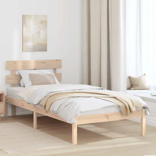 Estrutura da Cama Castanho 80 x 200 cm Madeira de Pinho Maciça