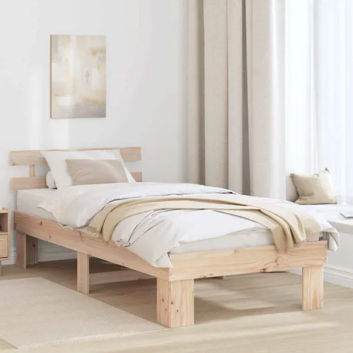Estrutura da Cama com Cabeceira Natural 75 x 190 cm