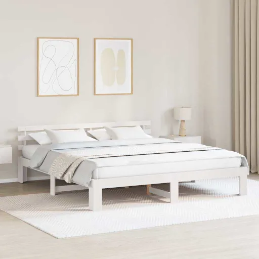 Estrutura da Cama com Cabeceira Branco 180 x 200 cm