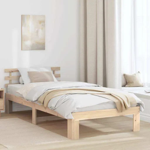 Estrutura da Cama com Cabeceira Natural 90 x 200 cm