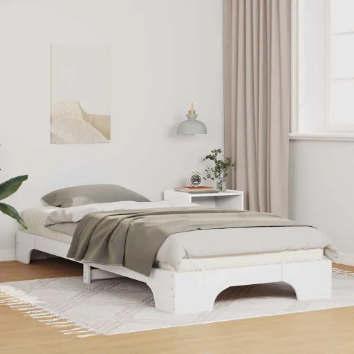 Estrutura da Cama Branco 80 x 210 cm Madeira de Pinheiro Sólida