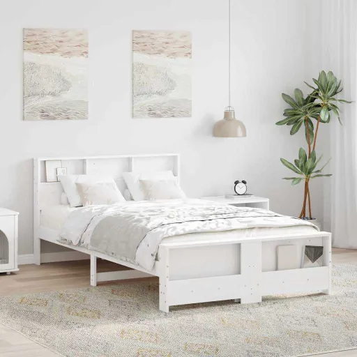 Estrutura da Cama Branco 120 x 200 cm Madeira Processada