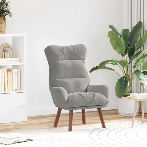 Poltrona Cinzento-Claro 69 x 74 x 93 cm Veludo