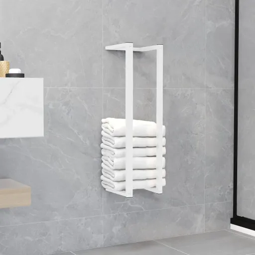 Toalheiro 12,5x12,5x60 cm Aço Branco