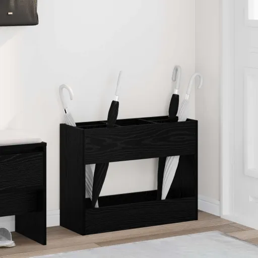 Suporte de Guarda-Sol Carvalho Preto 65 x 24 x 50 cm