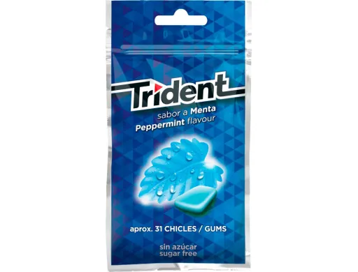 Chiclete Trident Sabor Menta Sem Acucar Bolsa de 43,5 gr