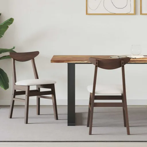 Cadeiras de Jantar   Marrom Claro 42 x 47,5 x 81 cm (2 pcs)