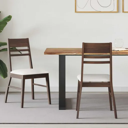 Cadeiras de Jantar   Marrom Claro 43 x 54 x 89 cm (2 pcs)