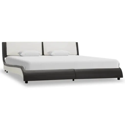 Estrutura da Cama Cinzento e Branco 160 x 200 cm