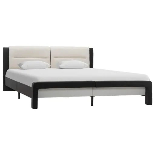 Estrutura da Cama Preto 160 x 200 cm Couro Sintético