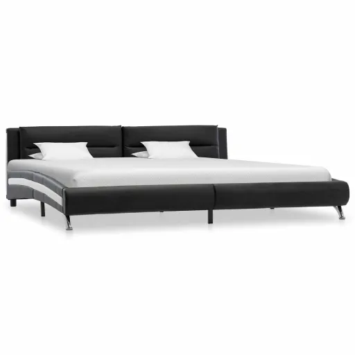Estrutura da Cama Preto 160 x 200 cm Couro Sintético